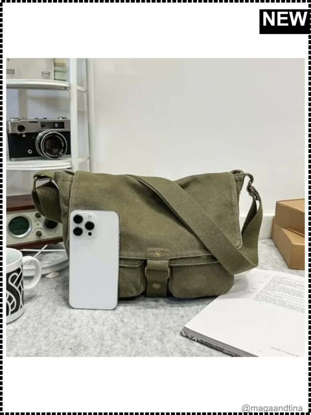 Canvas Messenger Bag Crossbody Shoulder Satchel Vintage Style